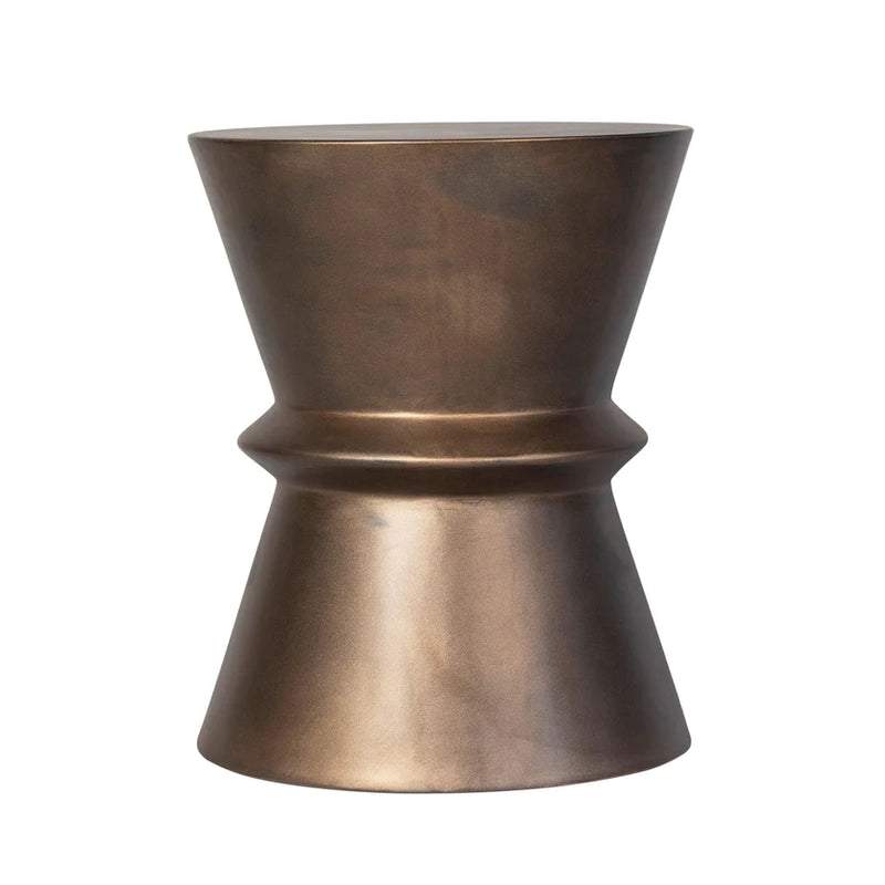 Concrete Hourglass Side Table - Bronze