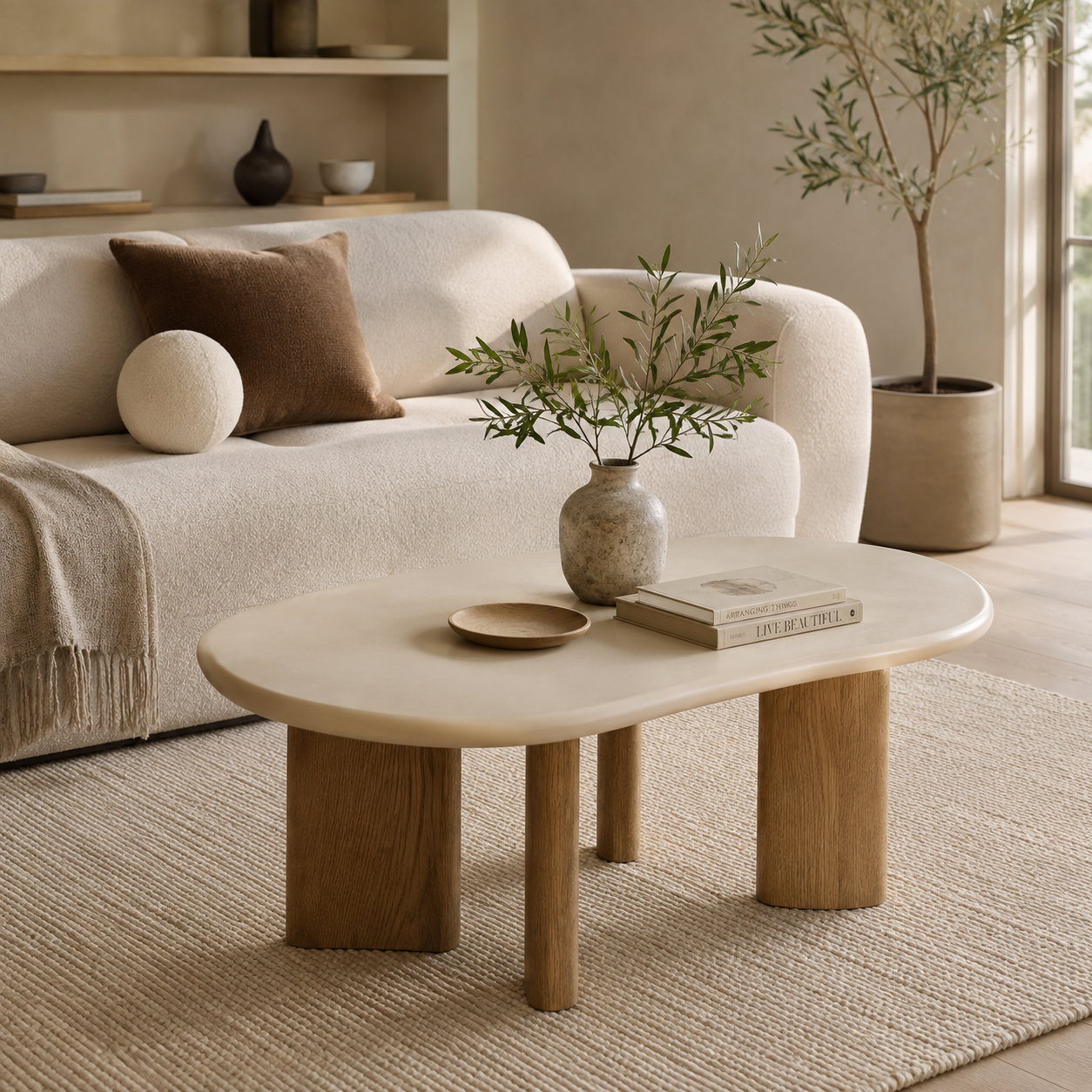 Vidar Coffee Table with Micro Cement Top