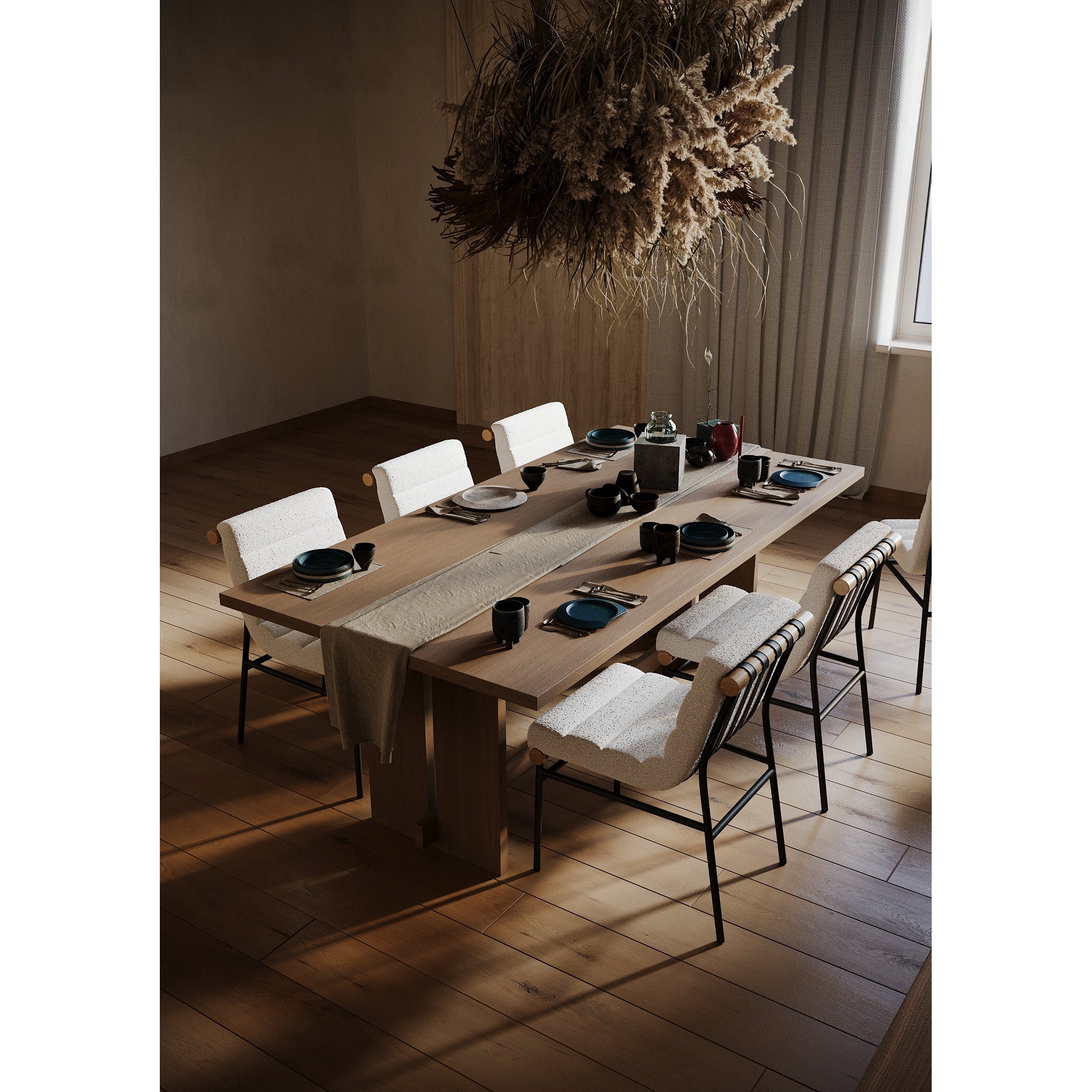 Maru Boucle' Fabric Dining Chair