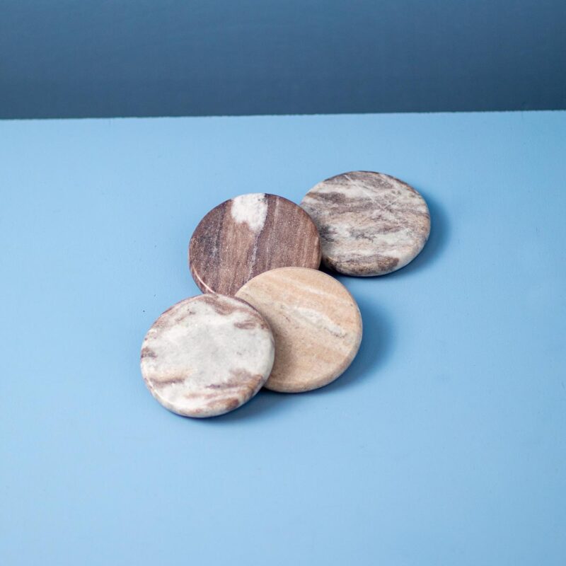 Waterfall Marble Round Coasters - Set of 4