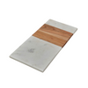 White Marble & Wood Rectangular Board