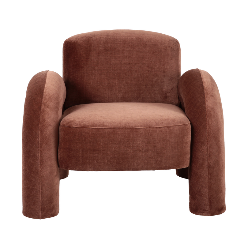 Alva Lounge Accent Chair – Cognac Brown