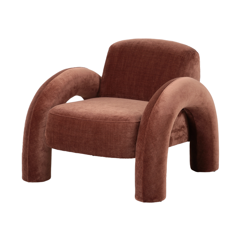 Alva Lounge Accent Chair – Cognac Brown