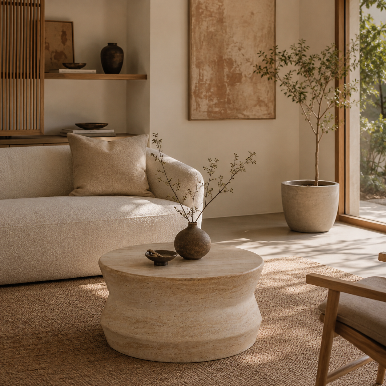 Front view of the Zac nesting coffee table set featuring two rectangular metal tables with an antique brass top and dark bronze textured finish