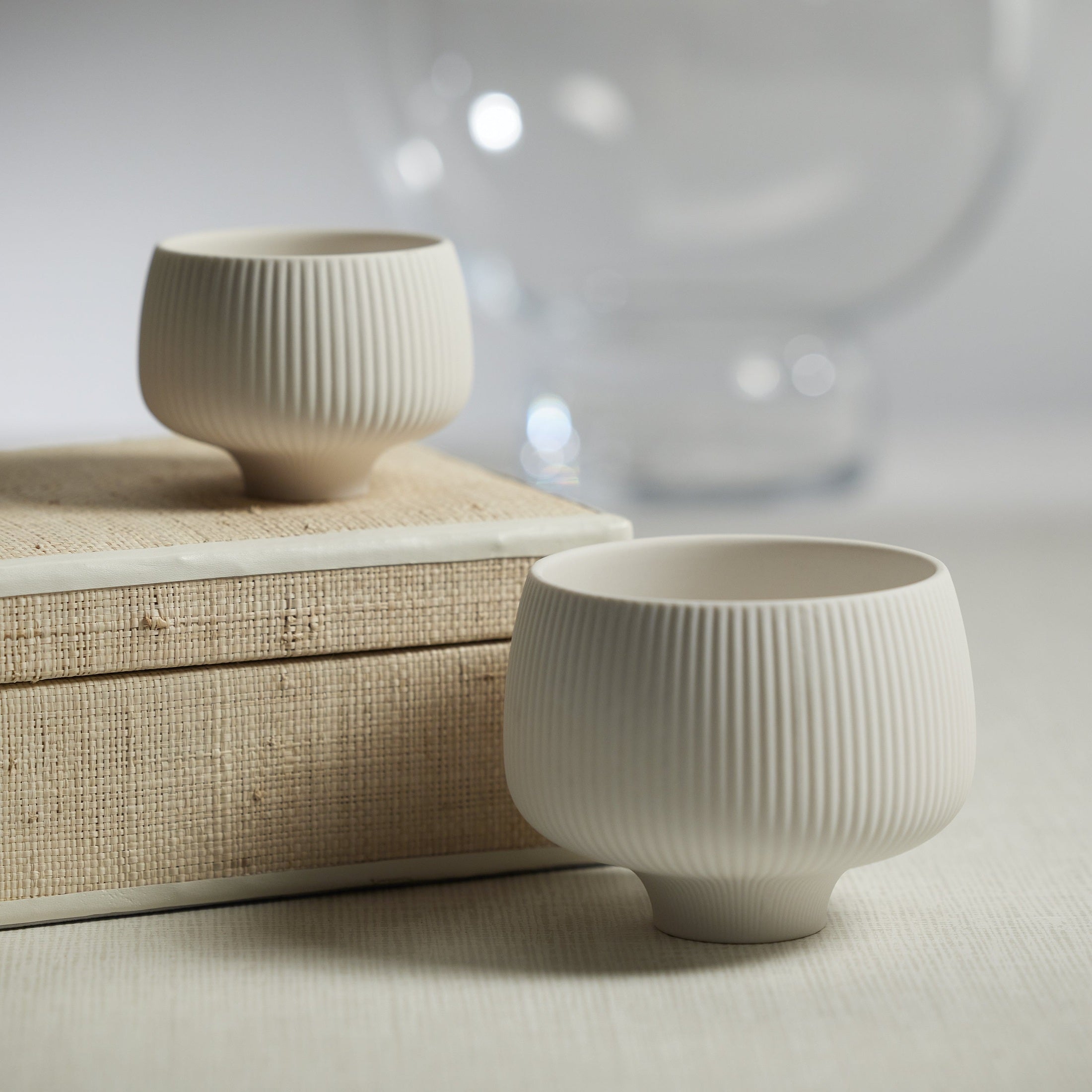 Ridged Condiment Bowl - Matt White-thumbmail-4