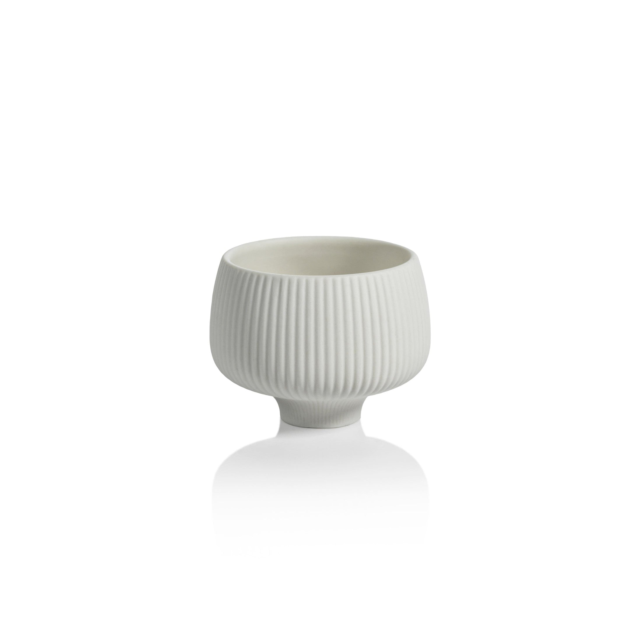 Ridged Condiment Bowl - Matt White-thumbmail-1