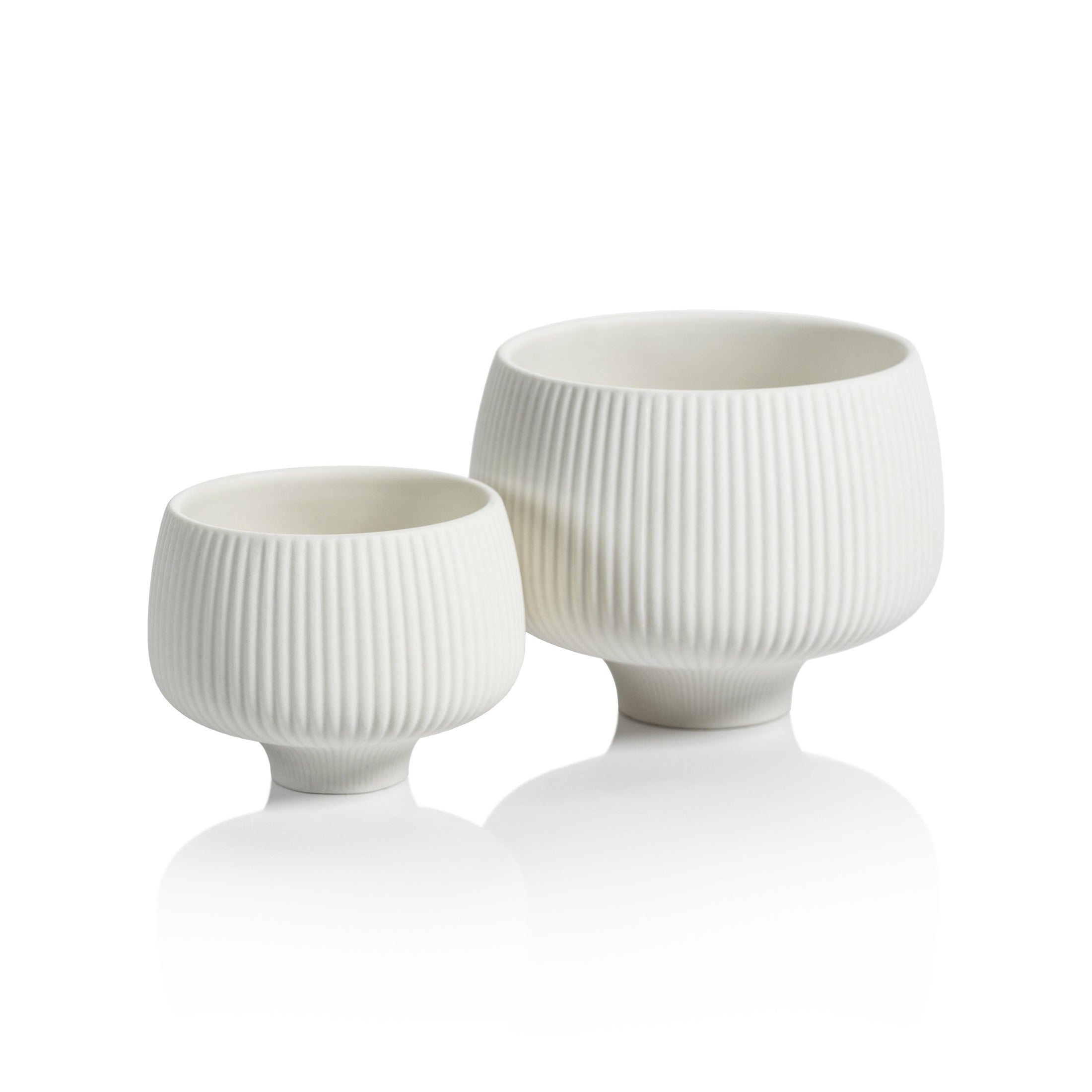 Ridged Condiment Bowl - Matt White-thumbmail-2