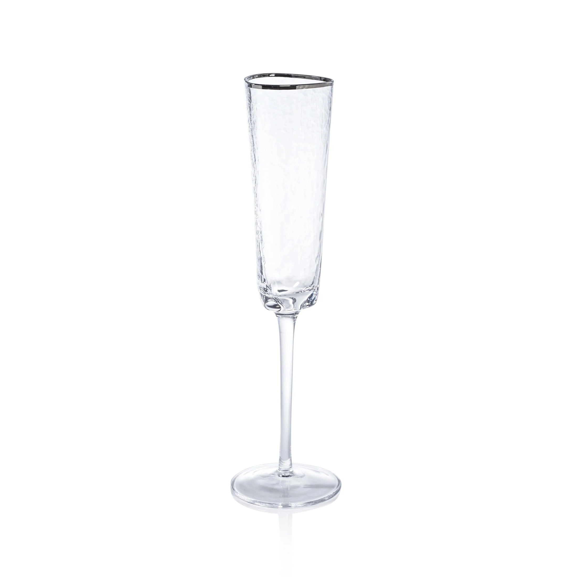 Aperitivo Triangular Double Old Fashioned Glass - Clear with Platinum Rim