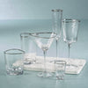 Aperitivo Triangular Double Old Fashioned Glass - Clear with Platinum Rim