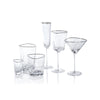 Aperitivo Triangular Double Old Fashioned Glass - Clear with Platinum Rim