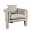 Angled view of Adley accent chair in light fabric