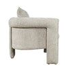 Side view of Adley accent chair in light fabric