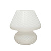 Blown Glass Table Lamp w/ Inline Switch, White