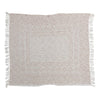 Cotton Slub Printed Throw w/ Pattern, Ivory & Putty Color