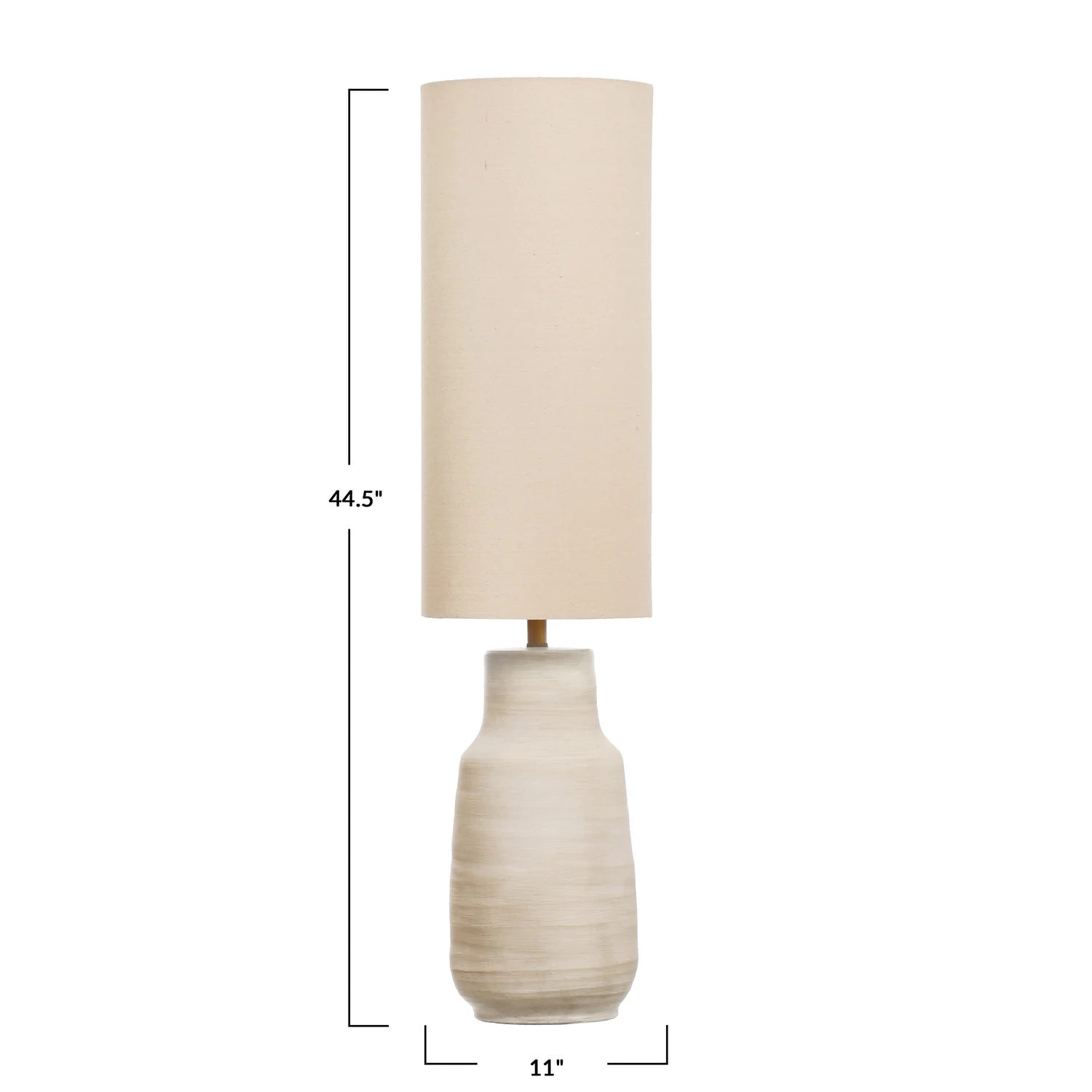 Ceramic Floor Lamp w/ Linen Shade & Inline Switch