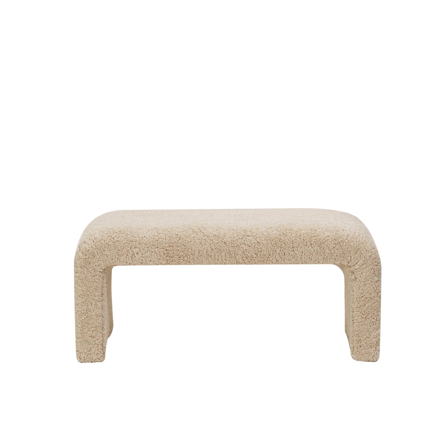 Boucl Fabric Upholstered Waterfall Bench