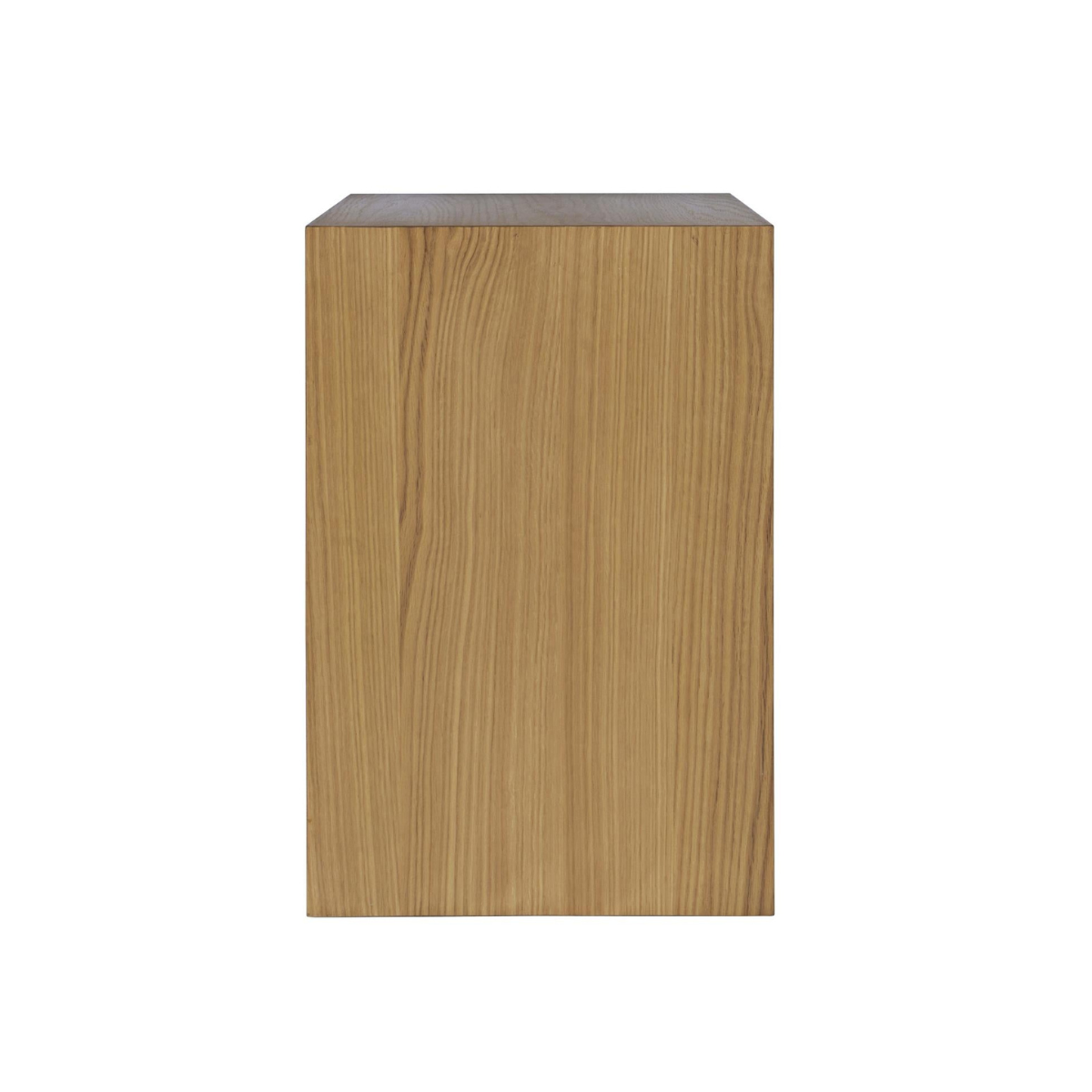 Rear view showing the smooth vertical grain and seamless joinery of the solid oak wood support panel