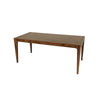 High-angle perspective highlighting the natural wood grain and warm brown tones of the acacia construction
