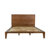 Front view of the Allure platform bed featuring a clean-lined solid wood headboard in a rich walnut finish