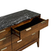 Macro detail shot of the tapered wood legs and lower frame construction emphasizing the Mid-Century design