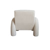 Direct back view of the Alva chair showing its clean lines and wide sculptural stance