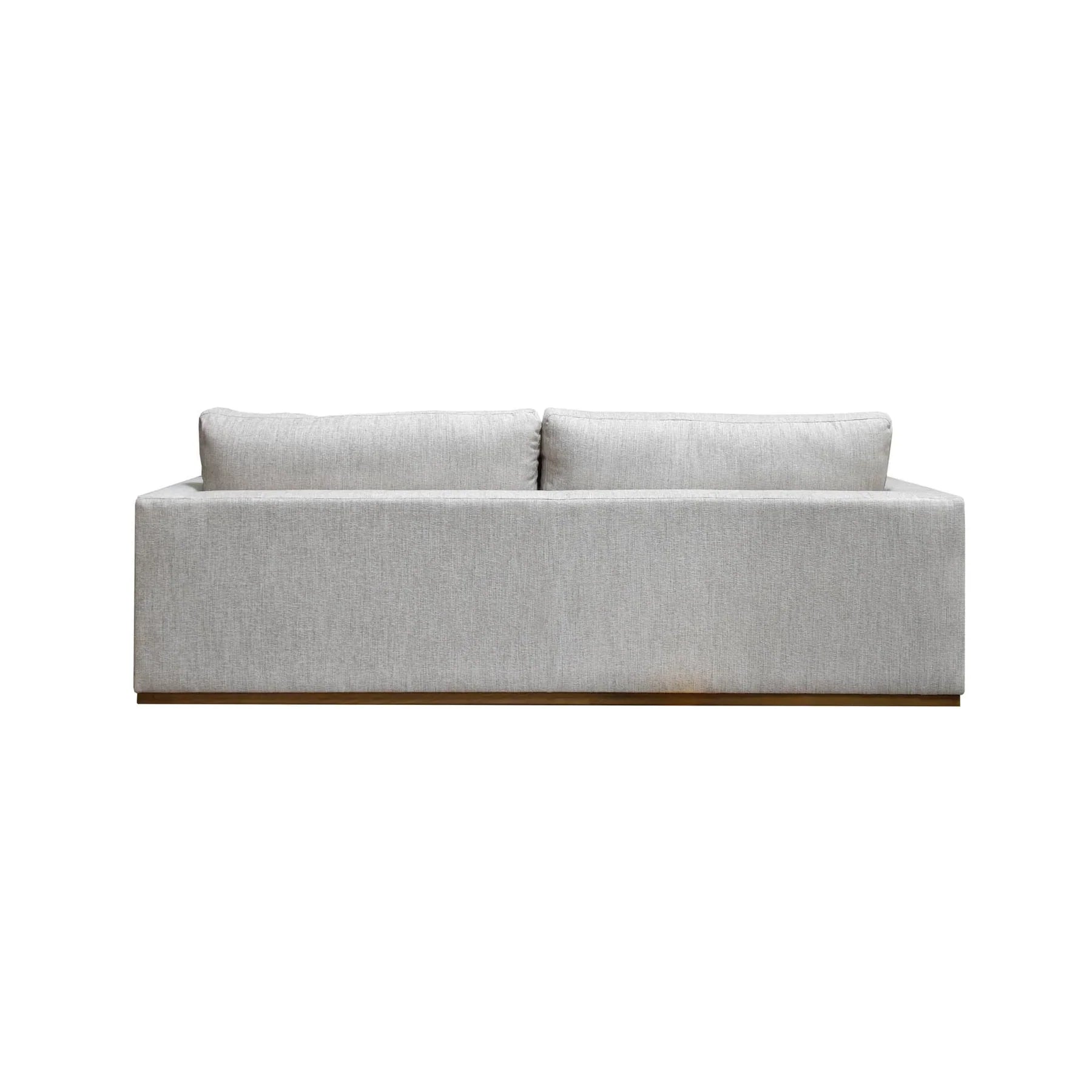 Full rear view of Anderson woven linen couch