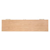 High-angle interior view showcasing the deep cabinet space and smooth natural wood top surface
