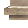 Close-up profile of the bed's lower platform base showcasing the clean-lined architectural design