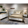 Side view technical diagram showing the king bed frame length of 222.5cm and headboard height of 115.5cm