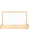 Front view technical diagram indicating the king size headboard width of 198cm and 115.5cm height