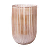 Ladoga Red Toned Pinstripe Glass Cylindrical Vase