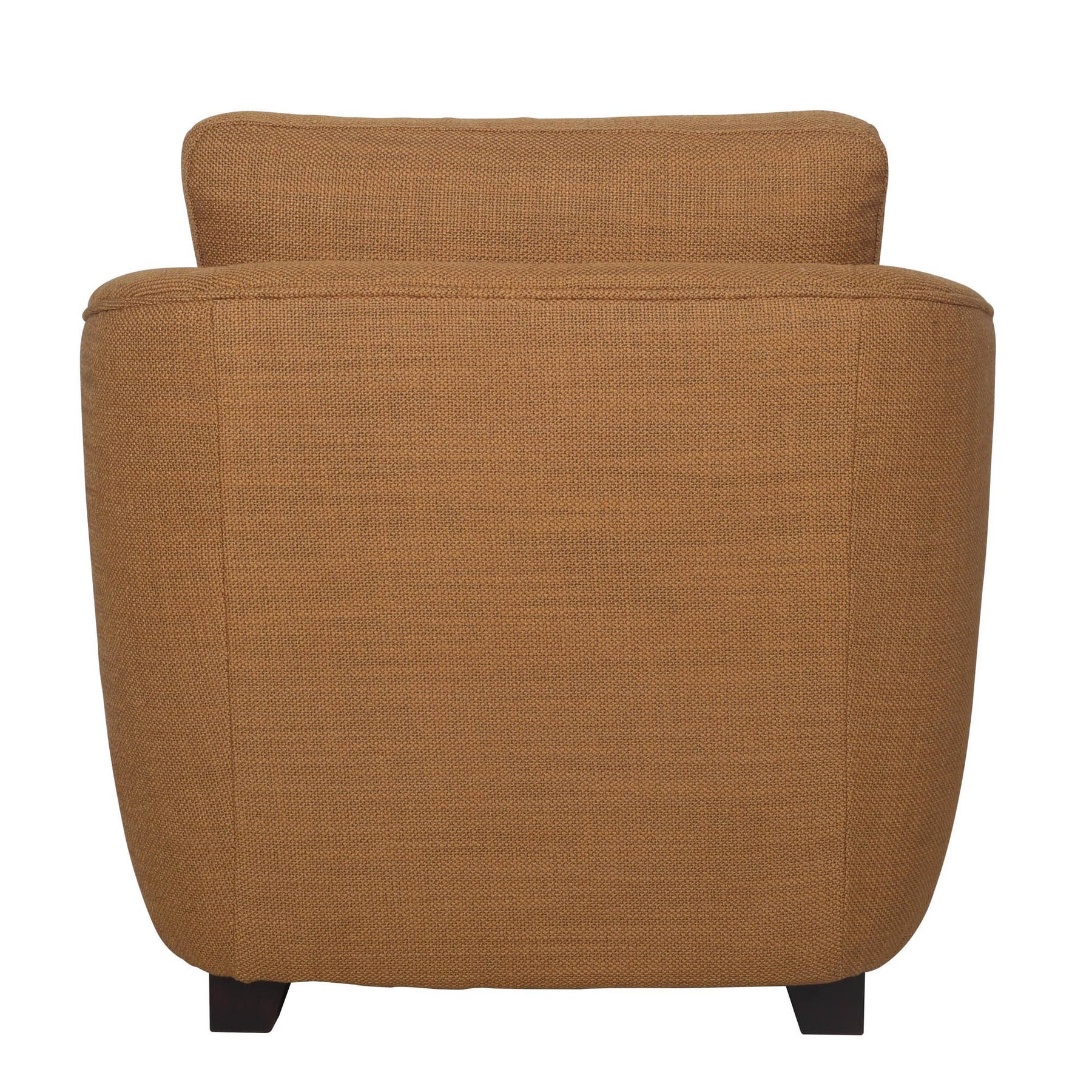 Direct back view highlighting the smooth finish and architectural presence of the chair