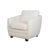 Front angled view of the Baltimo chair variant in a soft cream textured weave