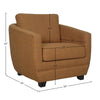 Technical diagram showing the width, depth, and height specifications for the Baltimo chair