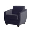 Front angled view of the Baltimo chair variant in deep navy blue textured fabric