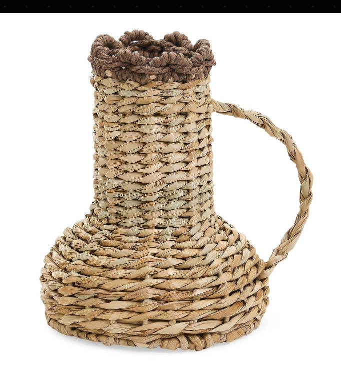 VASE LARGE and SMALL PAPER & GRASS NATURAL-CHOCOLATE BROWN set of two