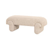 Three-quarter angled view of the Berger modern upholstered bench showing rounded corners