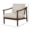 Technical diagram showing the width, depth, and height specifications for the Bernard chair