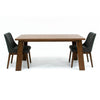 Macro surface shot focusing on the authentic character and rich color variations of the walnut wood top