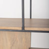 Close-up shot focusing on the high-quality metal-to-wood connection and precise corner construction