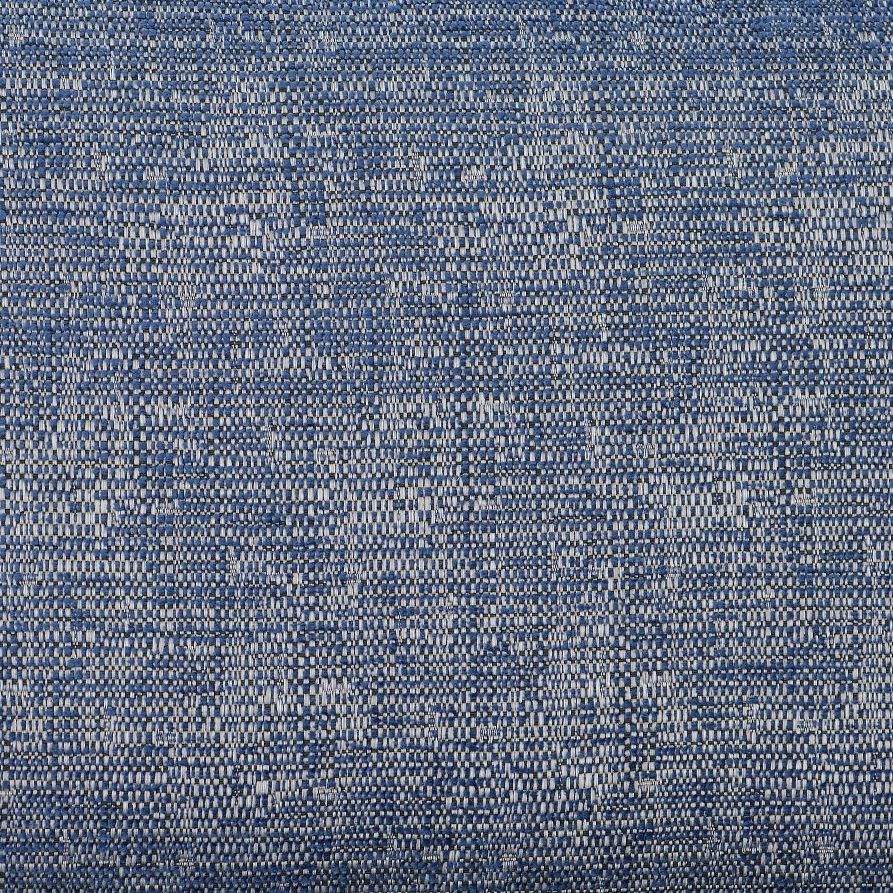 Macro shot of the blue textured weave upholstery fabric