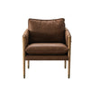 Bodil accent chair in tan leather with Scandinavian design by Hygge Design House