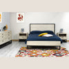 Alternate lifestyle angle featuring the bed in a well-lit modern master suite with minimalist decor