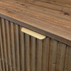 Rear view showcasing the solid structural assembly and the uniform wood finish of the back panel