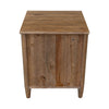 Rear view of the nightstand highlighting the clean wood finish and high-quality structural assembly