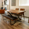 Lifestyle photo showing the Brooklyn bench as a space-saving seating solution for a modern apartment