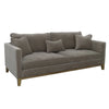 Angled perspective of Burbank sofa in pecan brown fabric