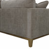 Corner view of Burbank sofa frame and pecan brown upholstery