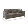 Measurement guide for Burbank pecan brown sofa