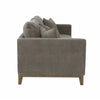 Side view of Burbank sofa highlighting wood leg detail